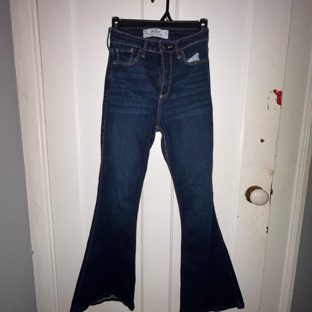 Hollister Blue Flare Wide Leg Jeans